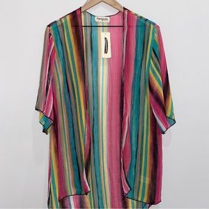 Impressions Sheer Open Front Cardigan